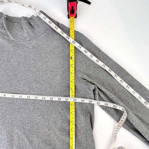 Sz M-‎ Eileen Fisher Funnel Mock Neck Heather Grey Long Sleeve Tunic Top - Picture 12 of 12